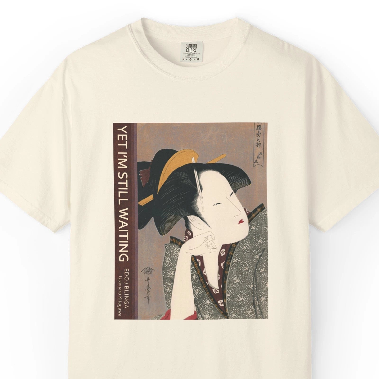 Japanese Ukiyo-e Art T-Shirt Waiting Geisha Utamaro Vintage Aesthetic Tee