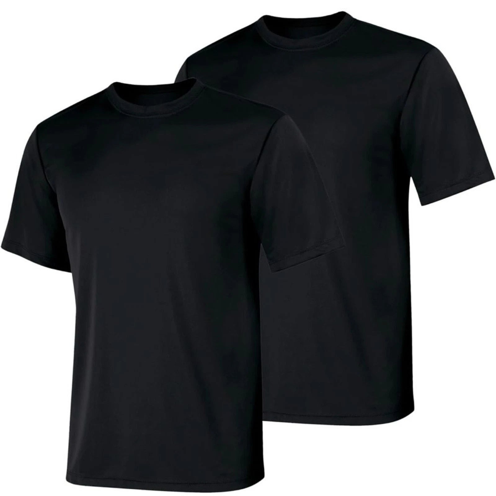 Hanes Pair of 2 Short Sleeve Black Cool Dri Athletic Performance Shirts. Small.