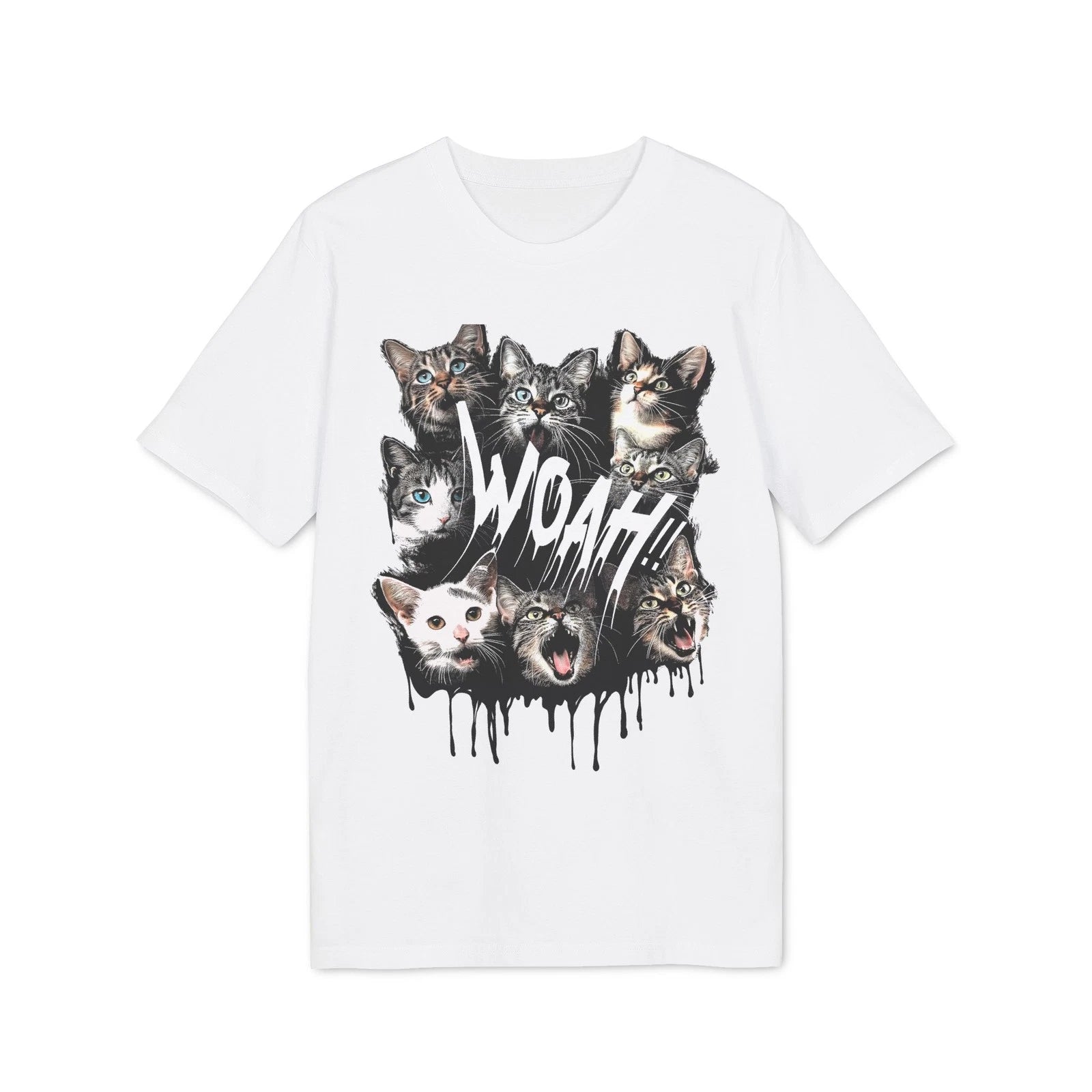 Woah! Screaming Kittens T-shirt | Grunge Cat Graphic Tee