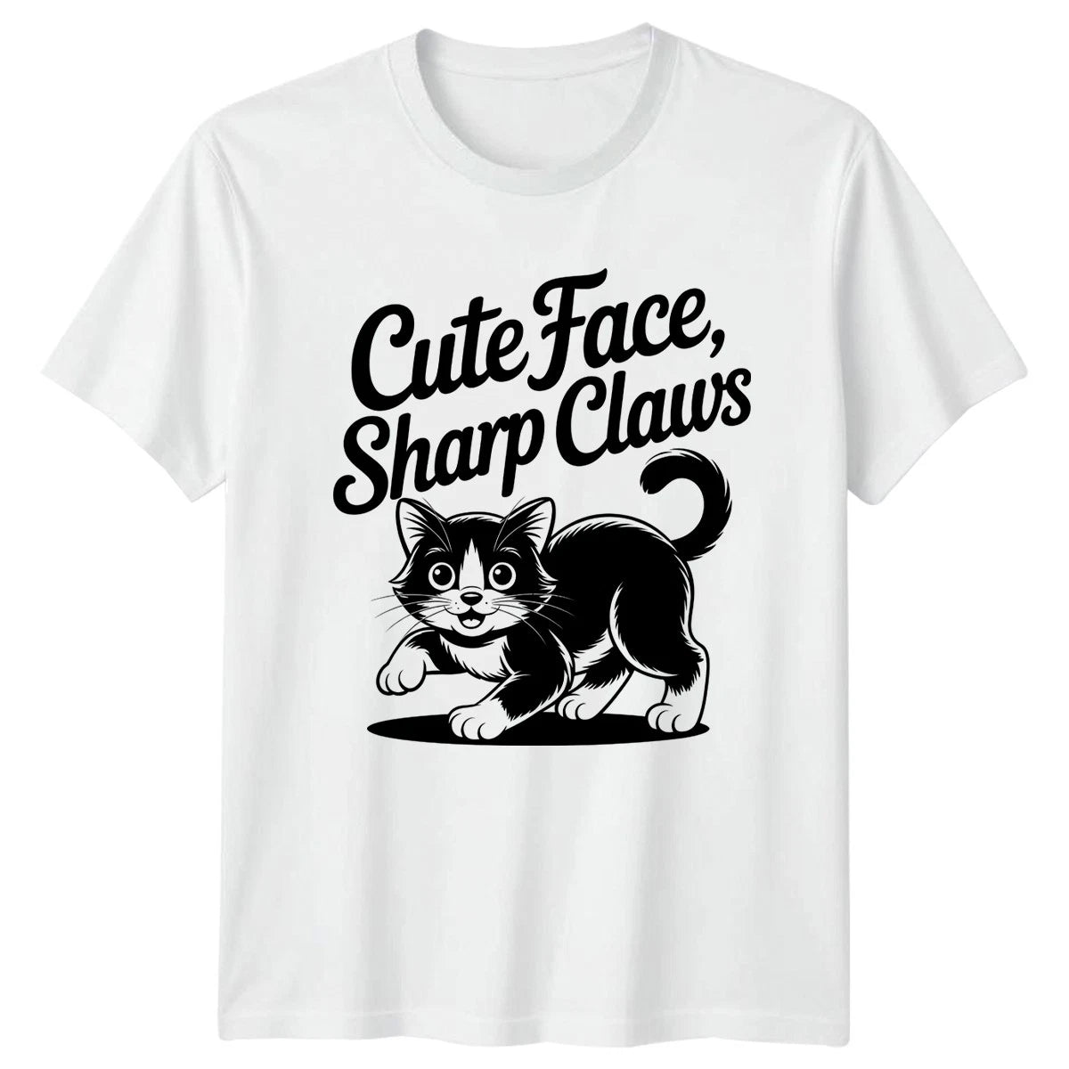 Cute Face Sharp Claws T-Shirt Cat Lovers Birthday Gift For Him And Her