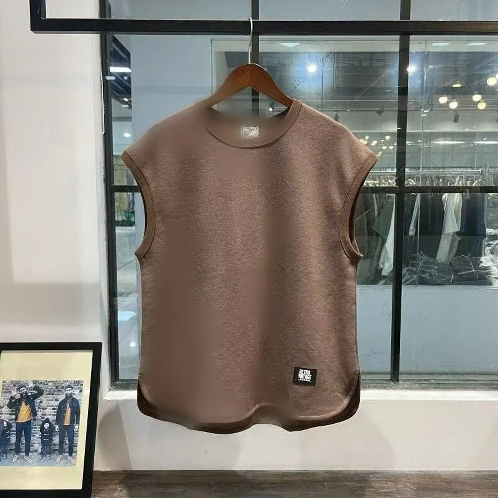 Men's Sleeveless Round Neck Vest Top for Gym Workout Casual Summer Outfit