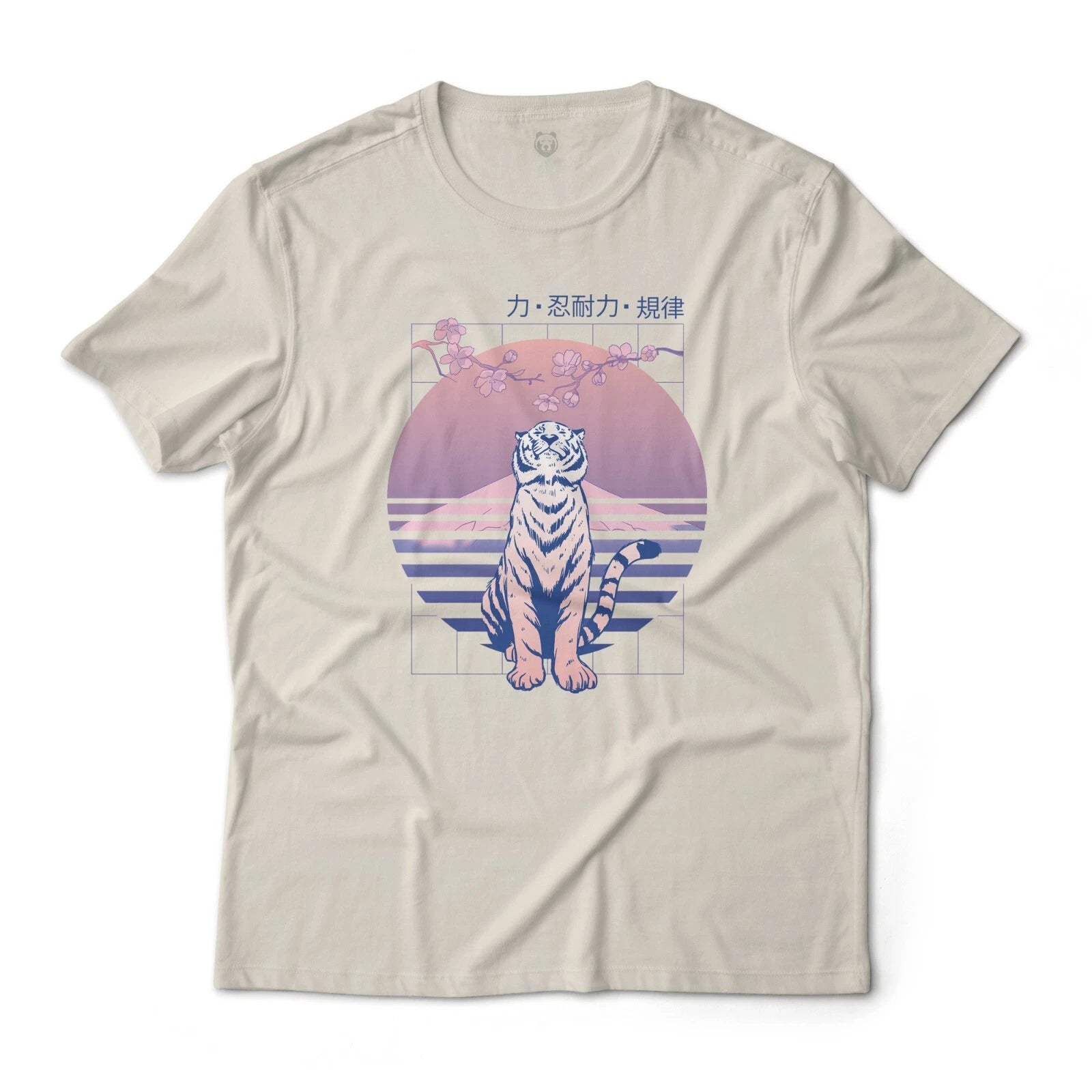 Japanese Zen Vaporwave Tiger Aesthetic Graphic T-Shirt Unisex Lightweight Cotton