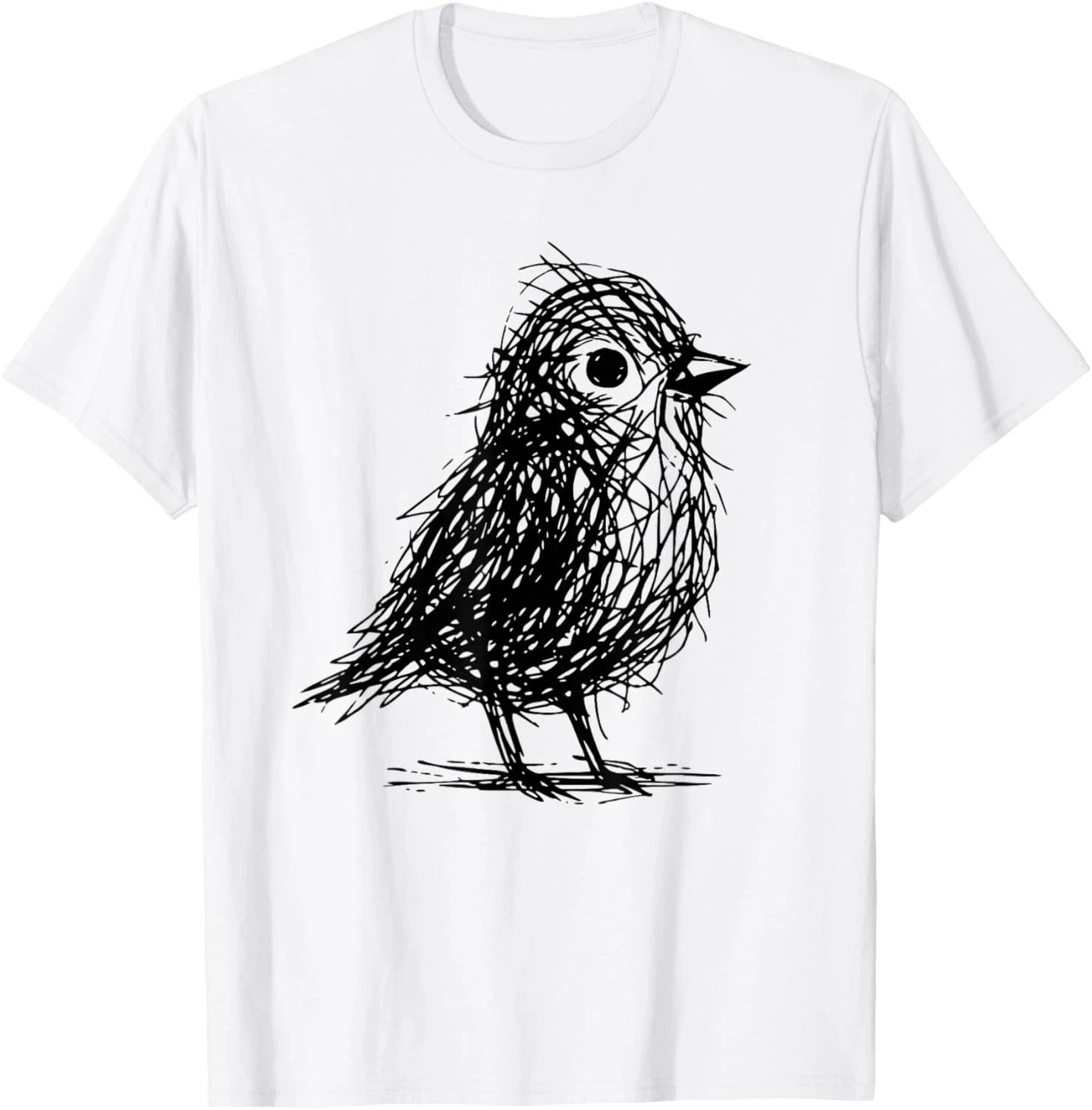 Minimal Line Art Minimalist Abstract Sketch Scribble Bird   unisex T-Shirt