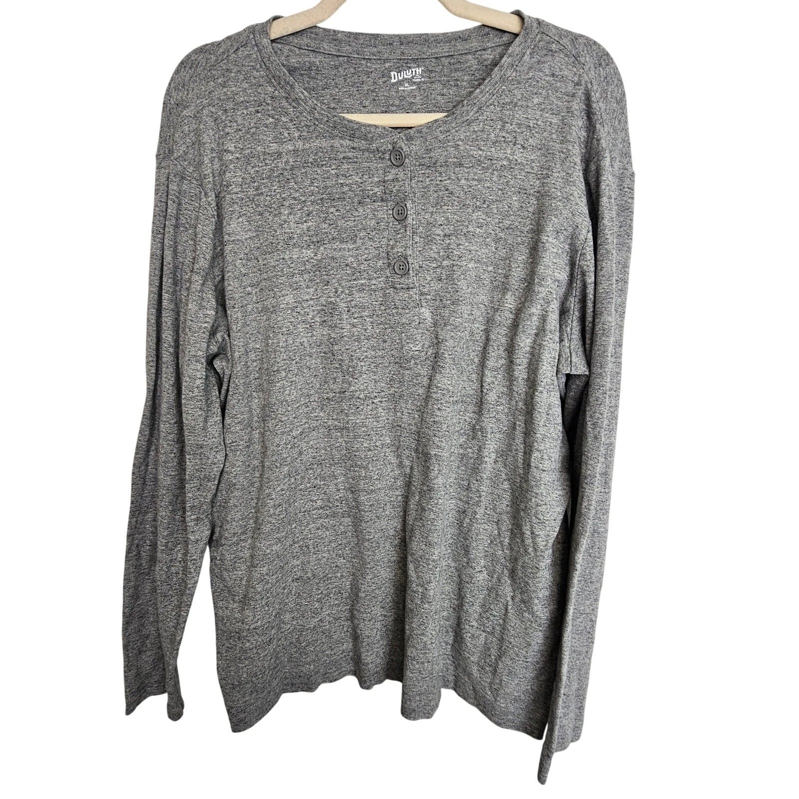 Duluth Trading Co Mens Henley Shirt Sz XL Minimalist Everyday Easy Casual Cotton