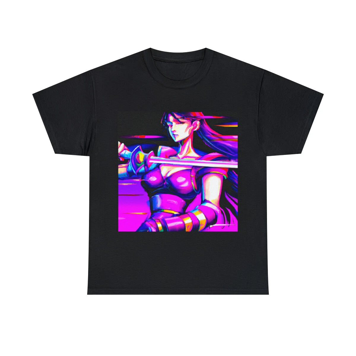 Anime Samurai Girl Fantasy Warrior Unisex Adult T Shirt Japanese Aesthetic Tee
