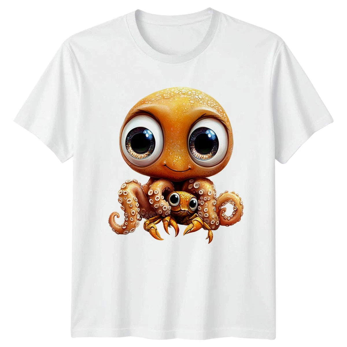 Cute Octopus And Crab T-Shirt Ocean Life Marine Animal Birthday Gift For Him Her