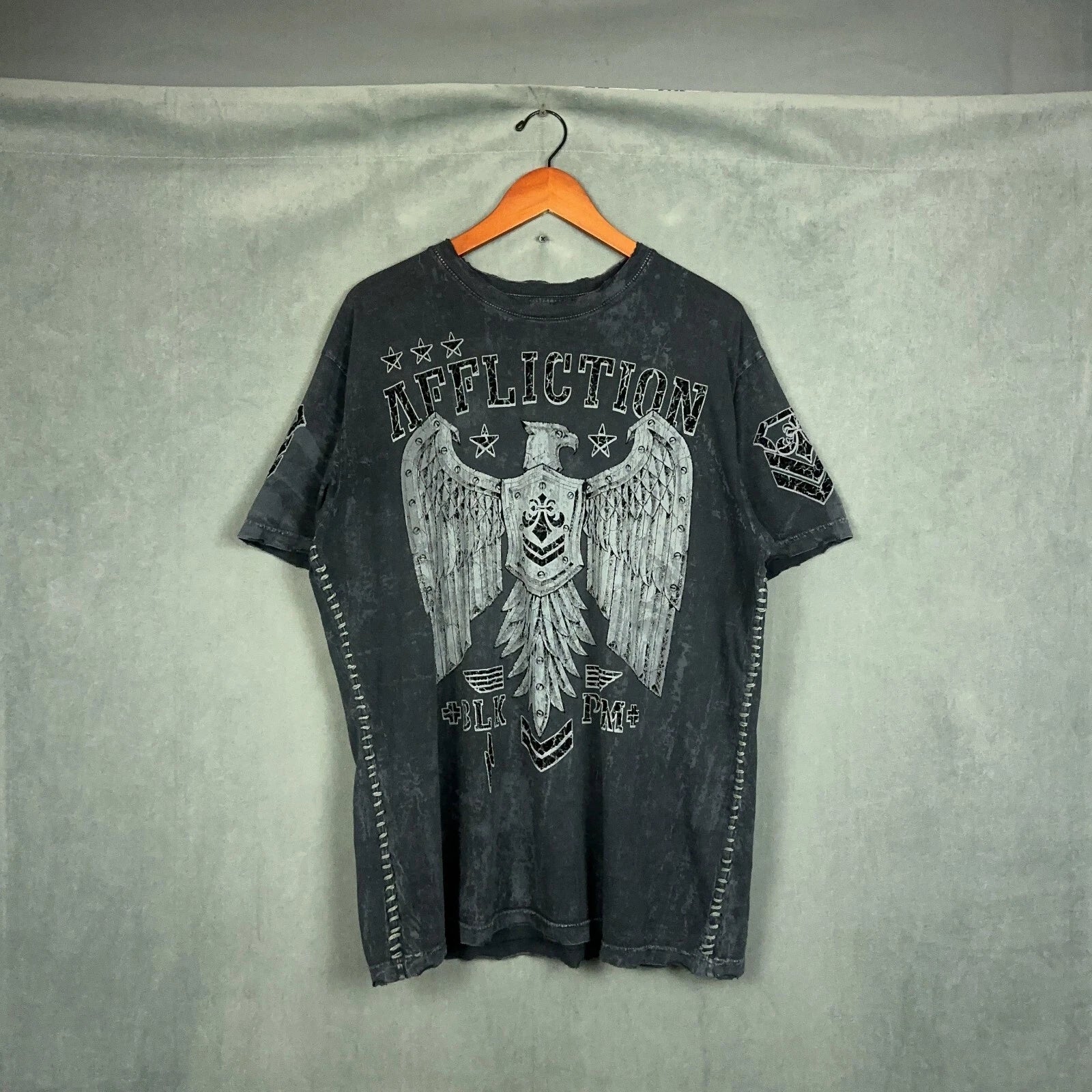 Vintage Y2K Affliction t shirt Mens Size 2XL Short Sleeve Grunge Biker Skate MMA