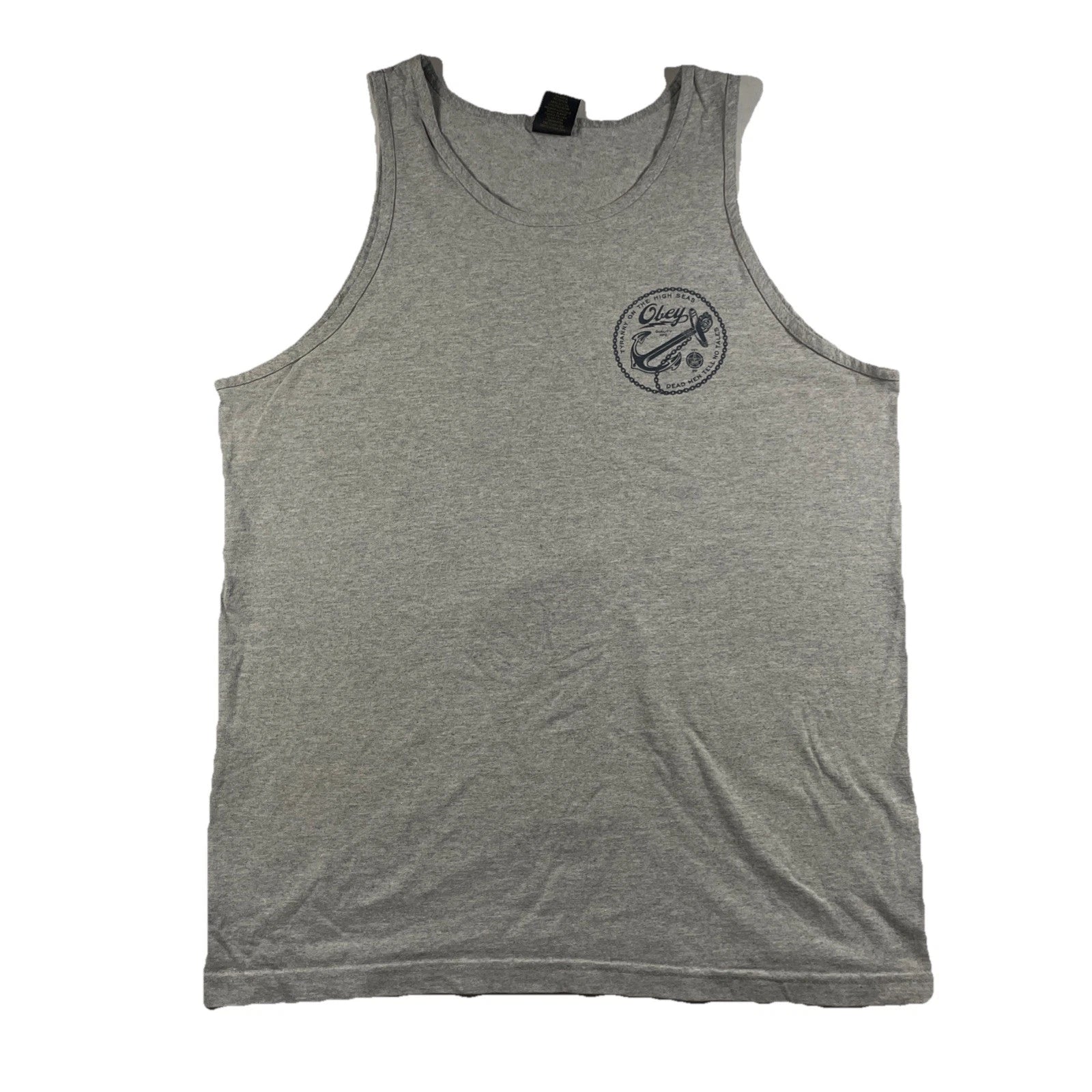 OBEY Tank Top Large Men’s Gray Made In Mexico Sleeveless Muscle Shirt