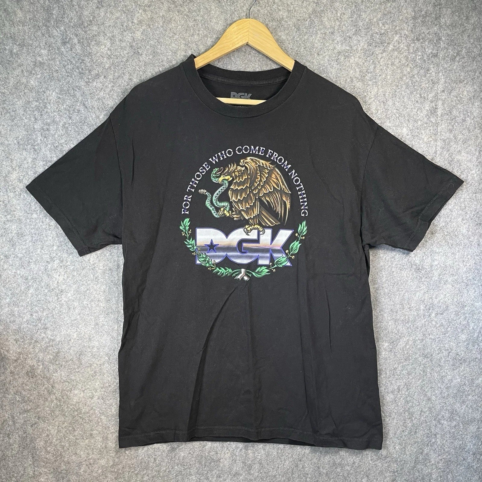 DGK Skateboard T-Shirt Mens L Black For Those Who Come From Nothing Graphic Tee
