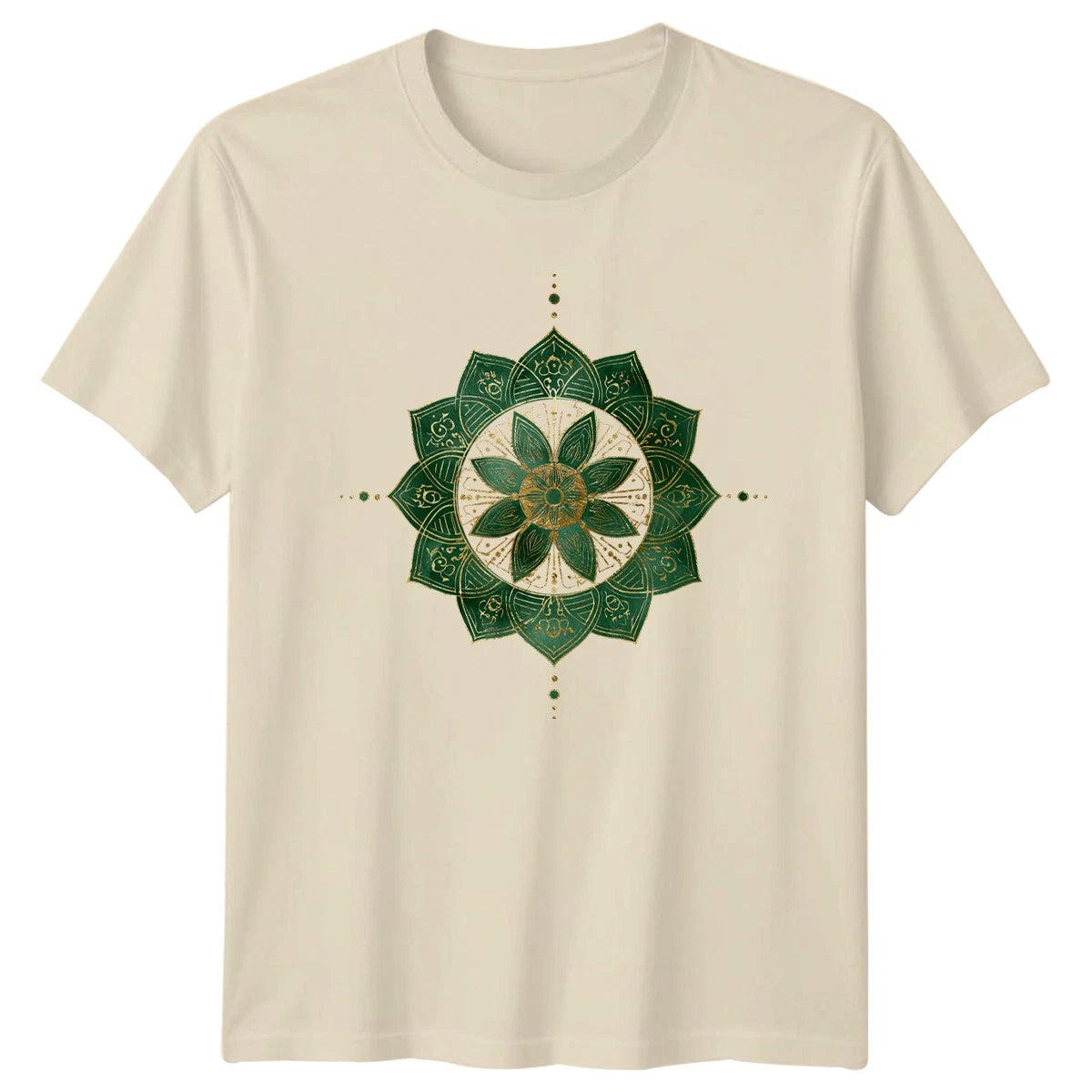 Aesthetic Watercolor Gold Mandala Womens T-Shirt Yoga Spiritual Gift For Her