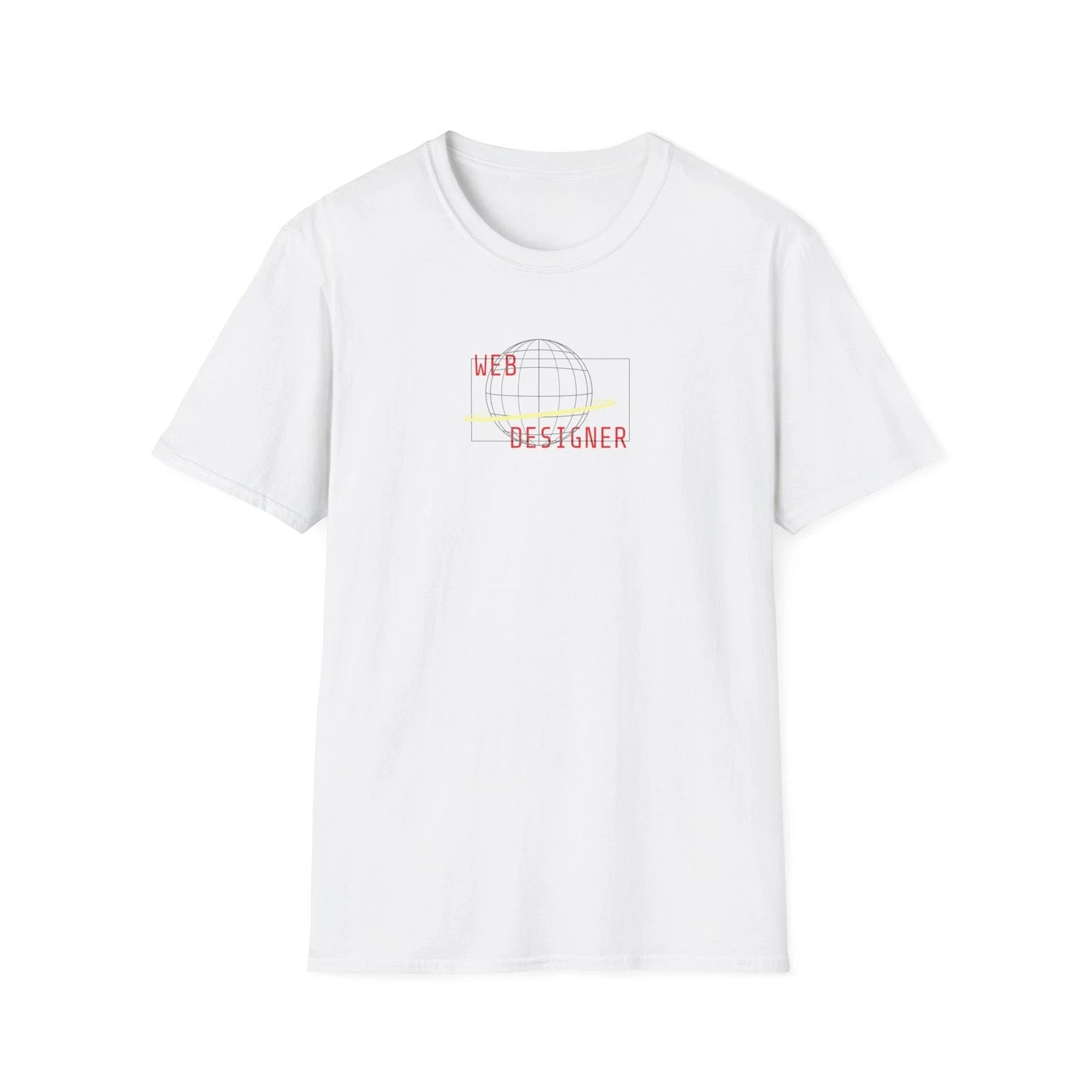Web Designer T-Shirt | Minimal Grid Logo, Pastel Lines