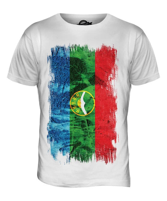 KARACHAY-CHERKESSIA GRUNGE FLAG MENS T-SHIRT TEE TOP FOOTBALL GIFT SHIRT