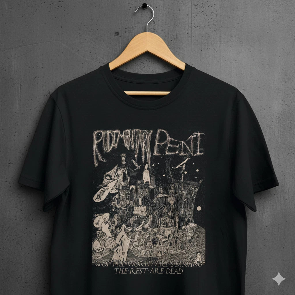 Rudimentary Peni Punk Band Graphic T-Shirt Black Vintage Hardcore Tee - T251