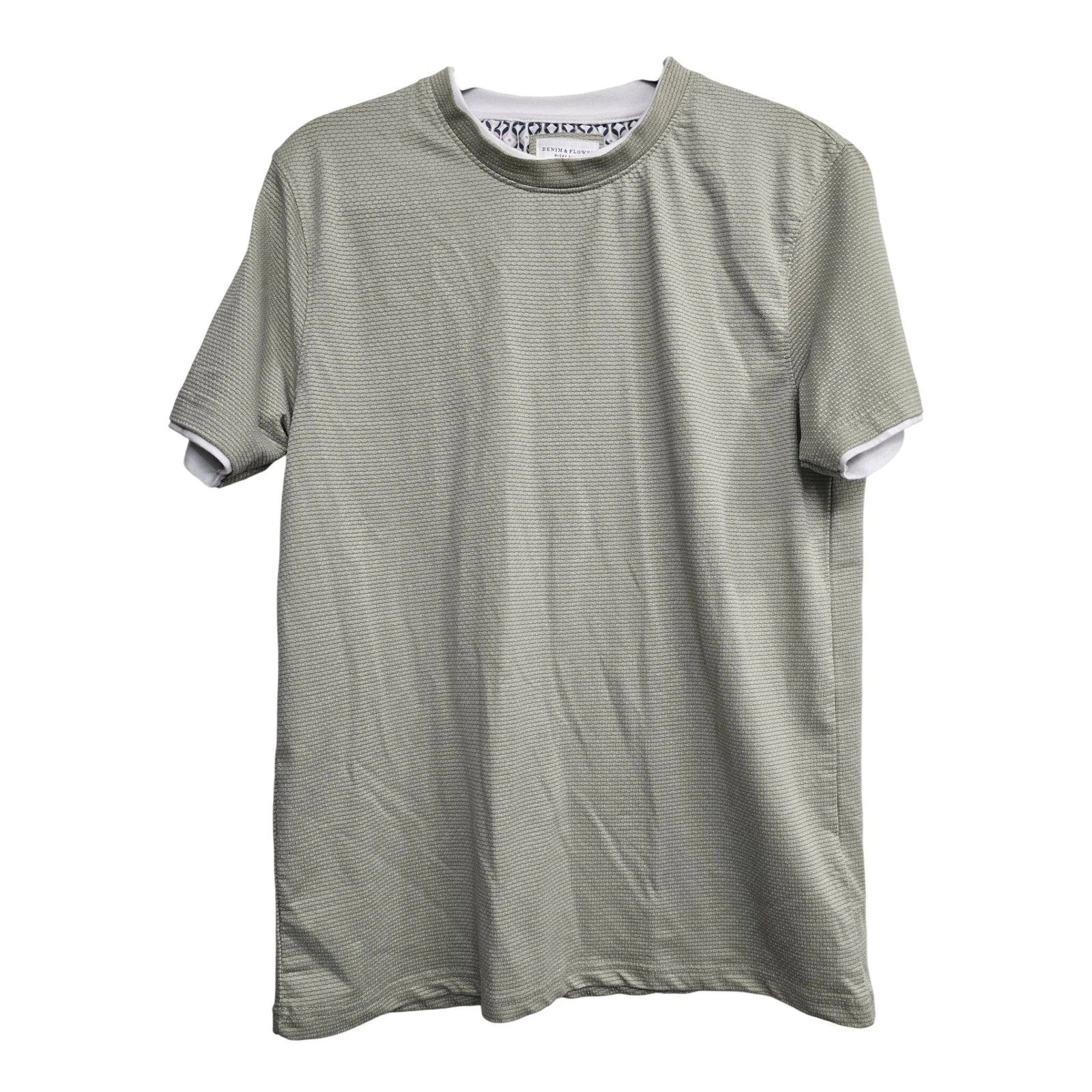 Denim & Flower Ricky Singh Knit T Shirt M Green Minimalist Casual Streetwear