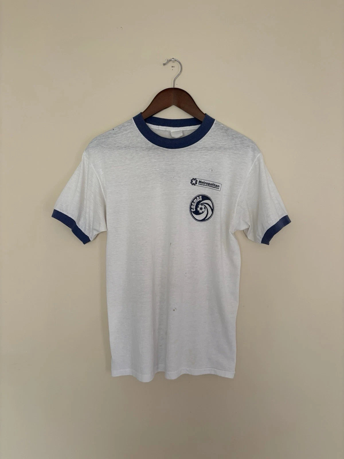 Vintage New York Cosmos 1980s Ringer t shirt Size Small/medium
