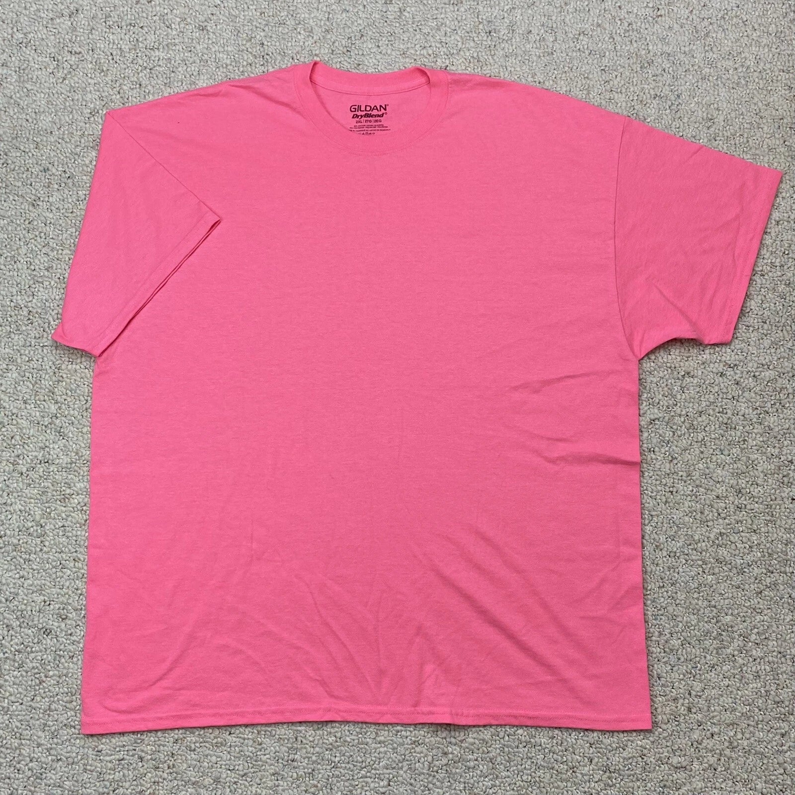 Gildan Dryblend Mens T Shirt sz 2XL Pink Classic Fit Minimalist Normcore Basic