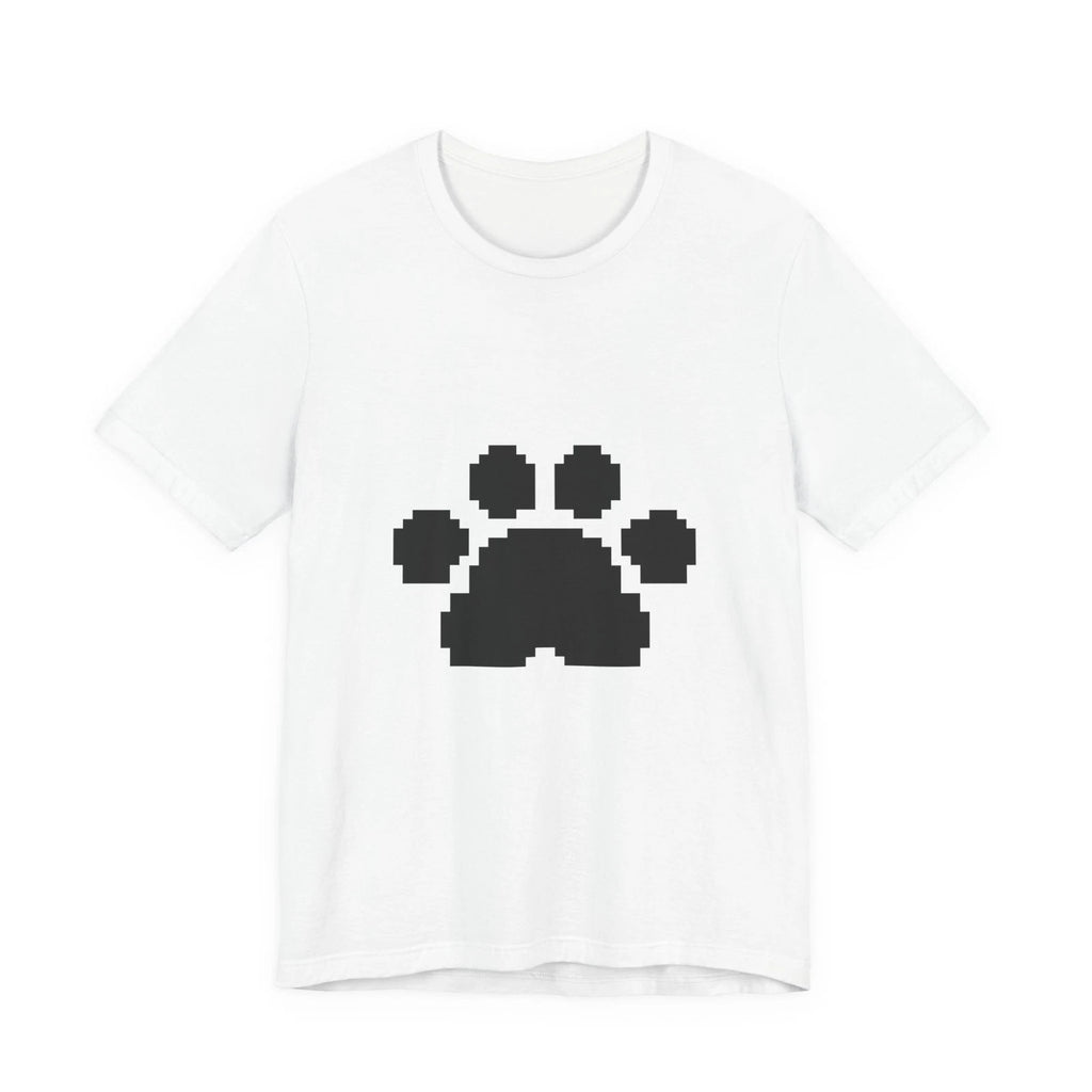 Unisex Jersey Short Sleeve Tee All Sizes Cute Retro Pixel Art Furry Paw