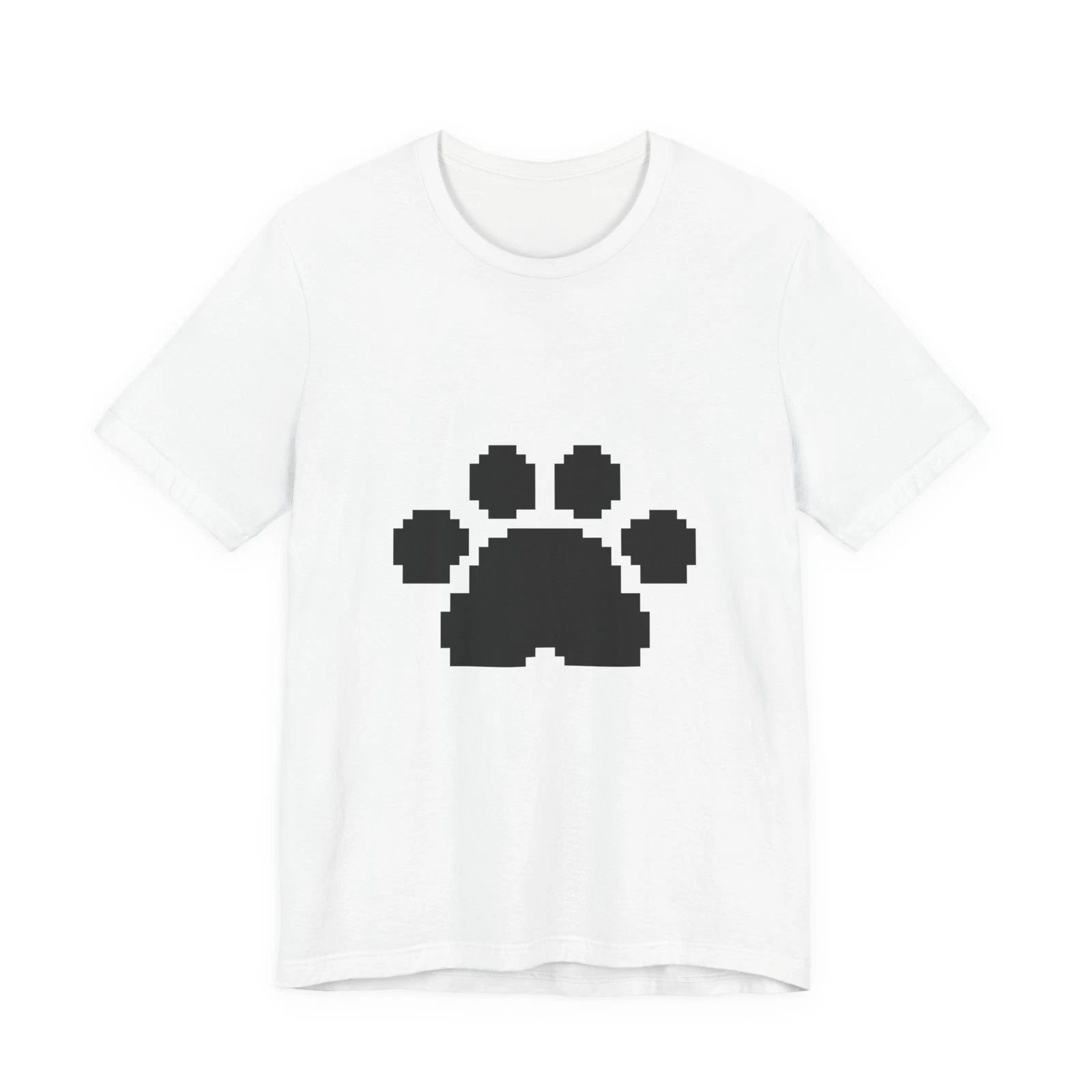 Unisex Jersey Short Sleeve Tee All Sizes Cute Retro Pixel Art Furry Paw