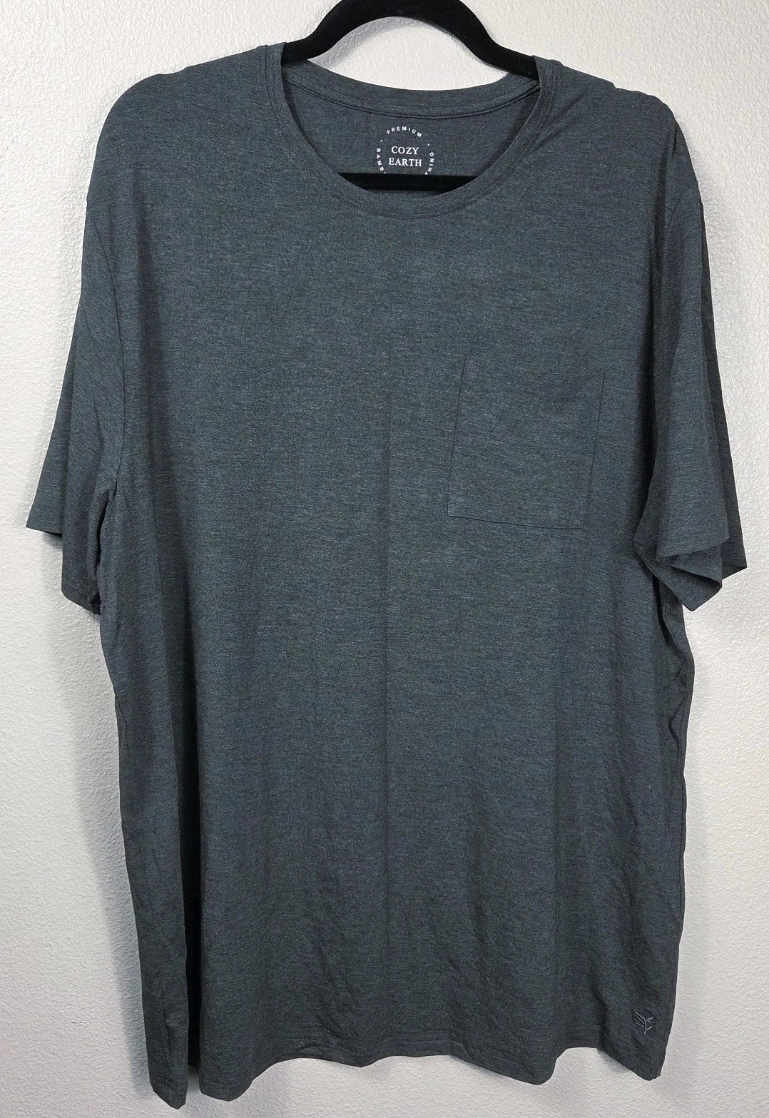 Cozy Earth Bamboo T Shirt XXL Gray Short Sleeve Pocket Tee Men's Minimalist