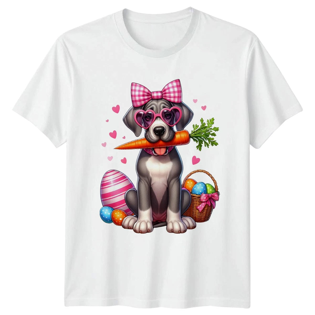 Cute Puppy Dog Holding Carrot Wearing Womens T-Shirt Easter Holiday Dog