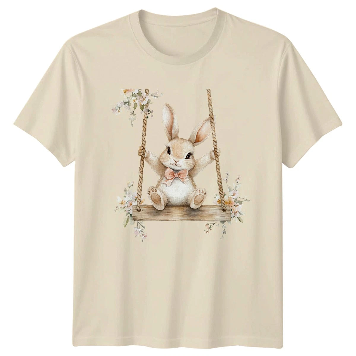 Watercolor Cute Bunny Rabbit T-Shirt Easter Rabbit Animal Gift For Her