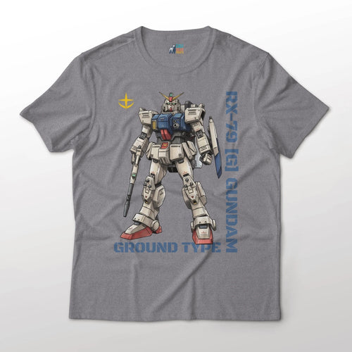 08th MS Team Anime RX-79 Ground Type Gundam Anime Graphic Cotton Tee Shirt