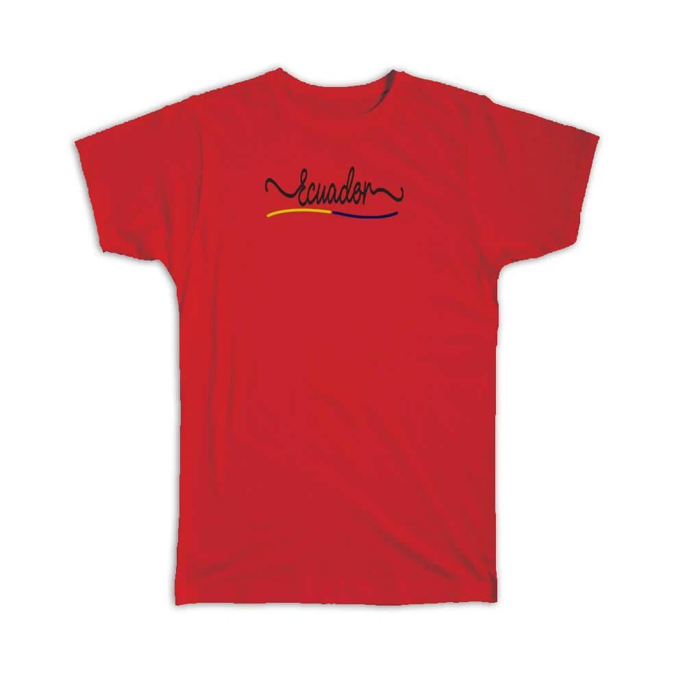 Gift T-Shirt : Ecuador Flag Colors Ecuadorean Travel Expat Country Minimalist