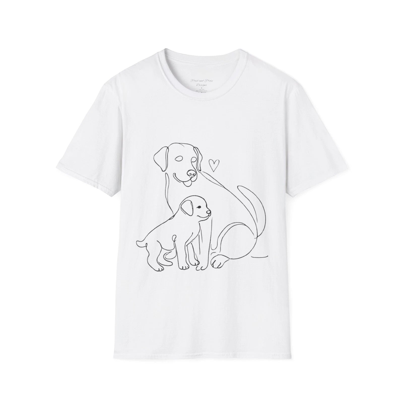 Minimalist Labrador and Pup T-Shirt - Unisex Softstyle T-Shirt