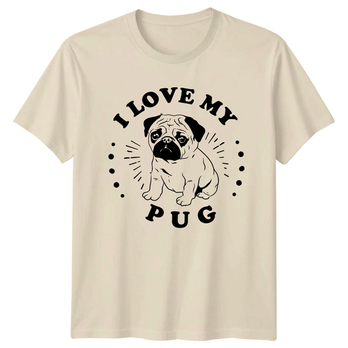 I Love My Pug T-Shirt, Cute Dog Graphic Tee, Pet Lover Gift