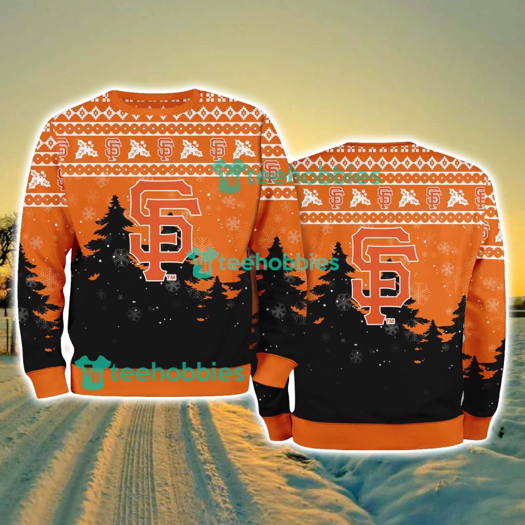 San Francisco Giants MLB Knitting Pattern Christmas Tree Pine Happy Ugly Sweater Merry Chistmas