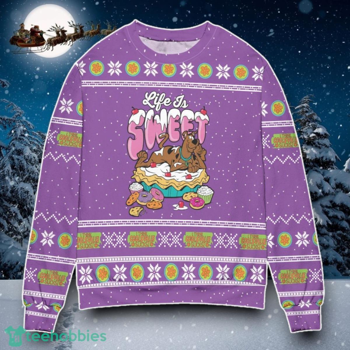 Scooby Doo Life Is Sweet Snowflake Ugly Christmas Sweater Special Gift
