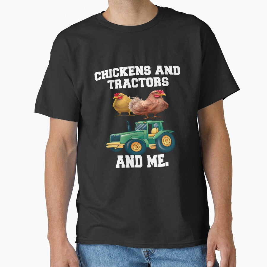 Funny Chicken Farmer Humor Chickens And Tractors And Me by fantasticdesign