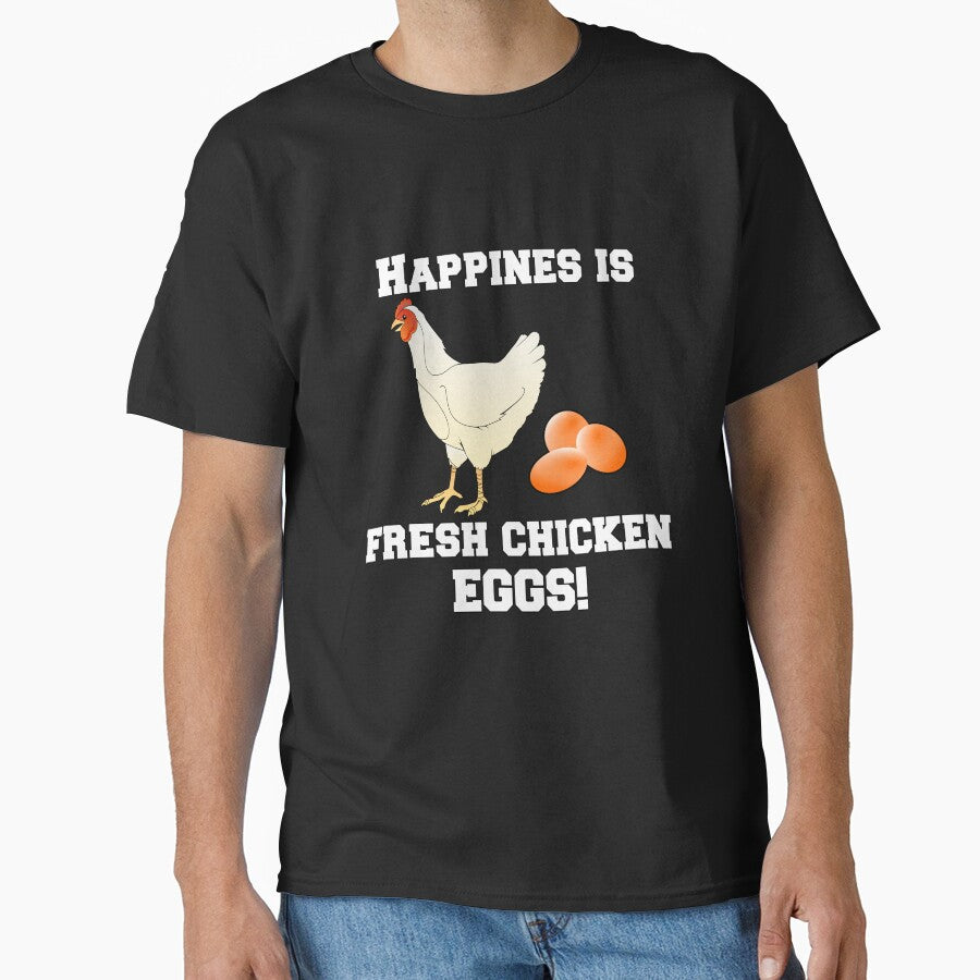 Funny Chicken Farmer Humor Happiness Is Fresh Chicken Eggs by fantasticdesign