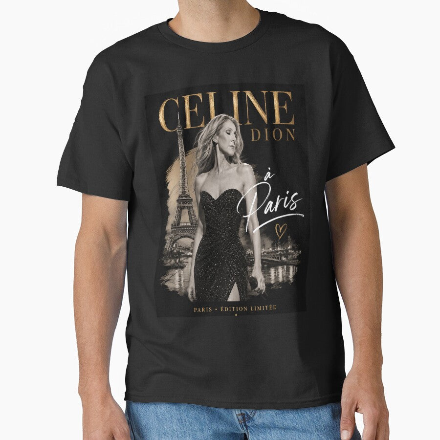 Celine Dion in Paris – Limited Edition | Premium Black and Gold by JcAbstractArt