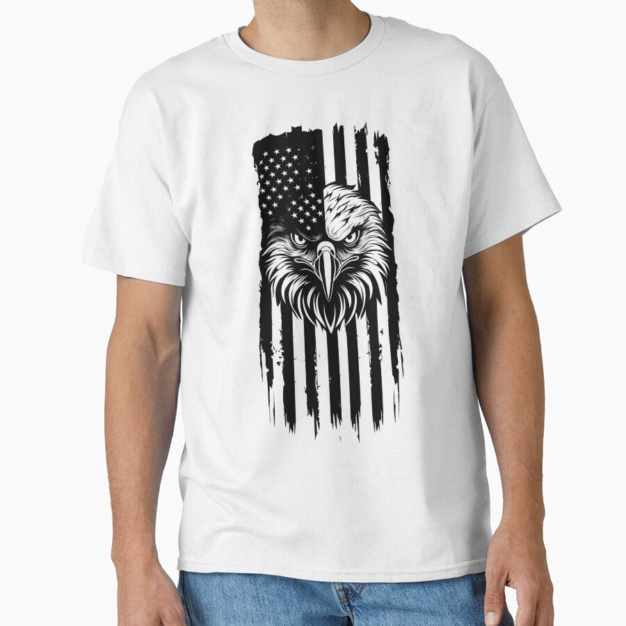 Premium black USA eagle on flag by Mate0 designer