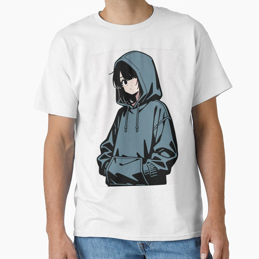 Fashion - Man in Blue Hoodie Hood Up Streetwear Anime Variant 2 by AnimeShin