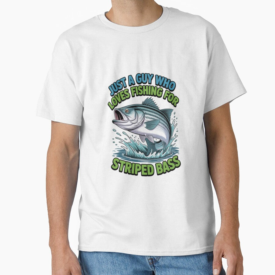Just A Guy Who Loves Fishing For Striped Bass Art Design by fantasticdesign