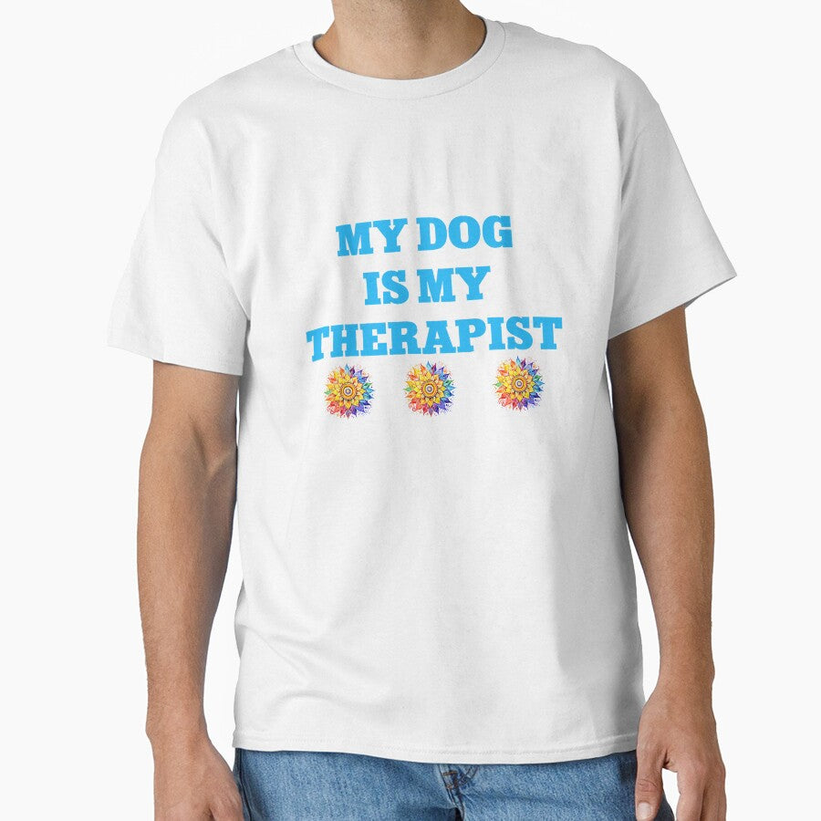 Funny My Dog Is My Therapist Mental Health Premium Tri-blend T-Shirt by RKdrawings