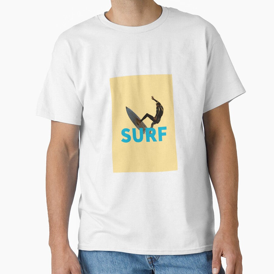 SURF - YELLOW - BLUE - MINIMAL - POSTER - SURF RETRO by Tropical Blood