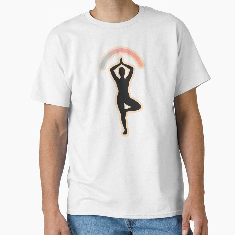 Soft Strength Yoga Tree Pose – Minimalist Pastel Silhouette by TrendMorphic