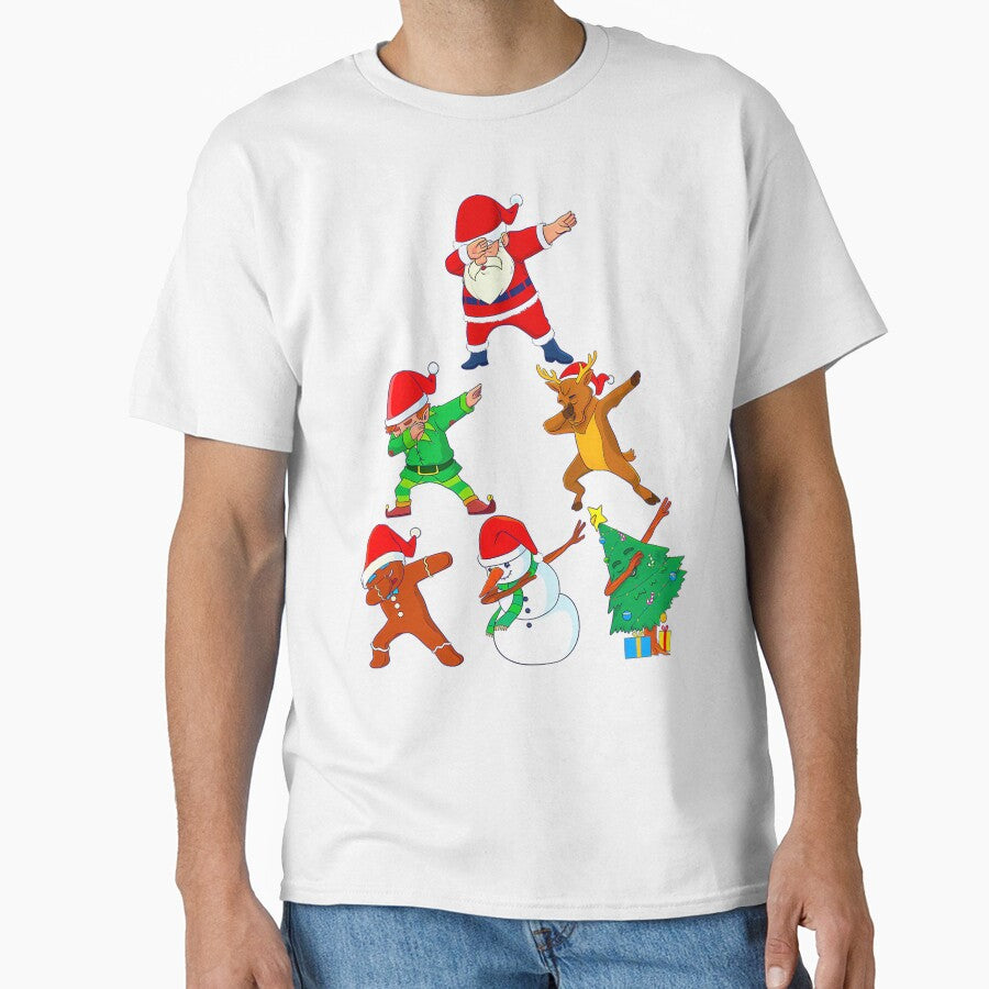 Dabbing Santa Elf Friends Christmas 	 Short Sleeve Funny Xmas Dab by anzaladamoyev