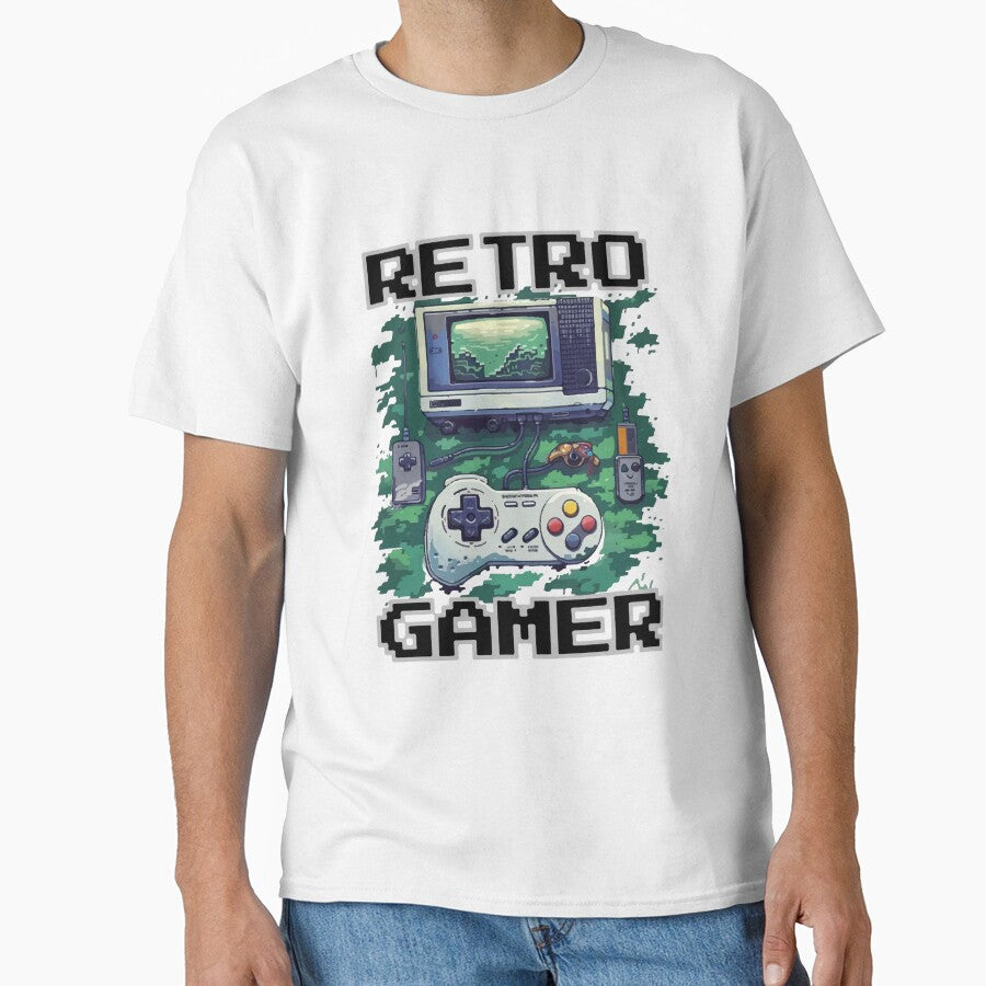 Old School Video Games – Retro Pixel Artwork | Retro Gamer Pixel Tee by Hussar08
