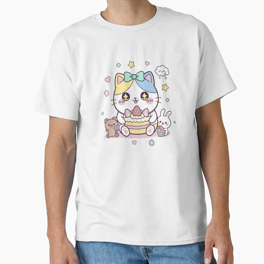 kawaii cute illustration classic tshirt and sticker by anandsiva2703