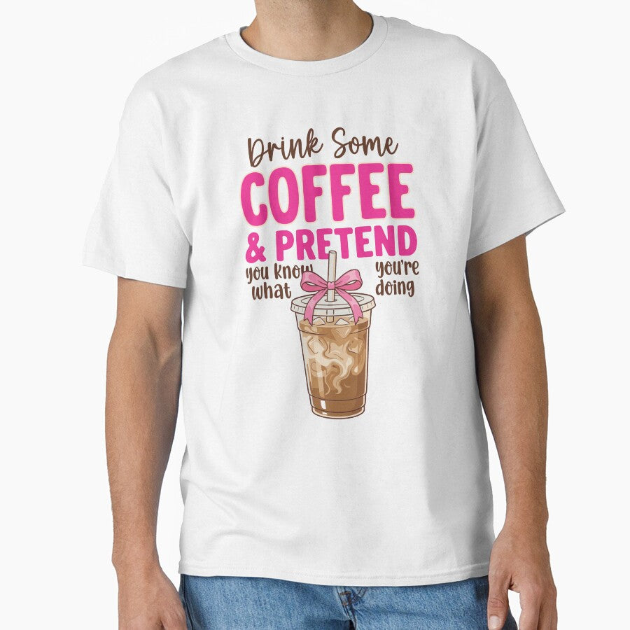 Funny Preppy Iced Coffee Pink Bow Humor by KroghDs