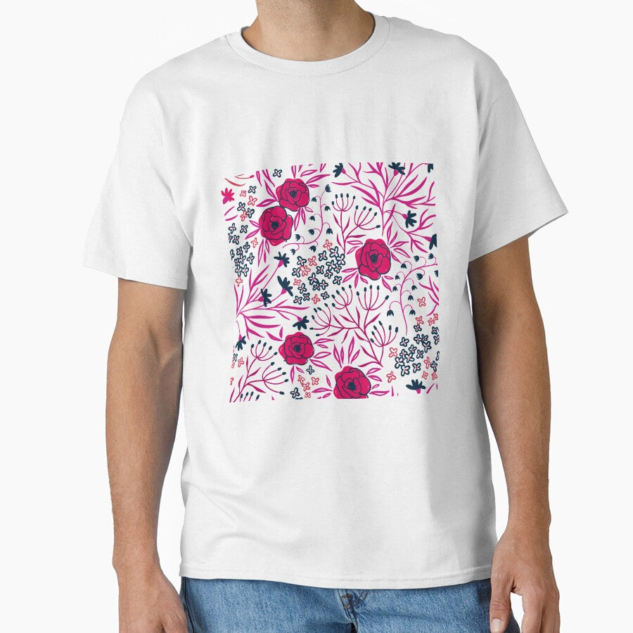 Beautiful Simple Pink Floral design aesthetic by Preety Padhiyar