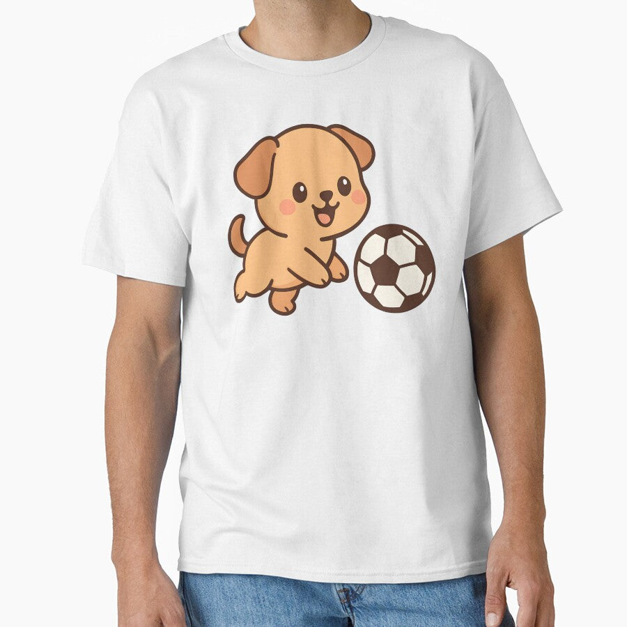 Puppy With Football / Soccer Ball by Delamoon