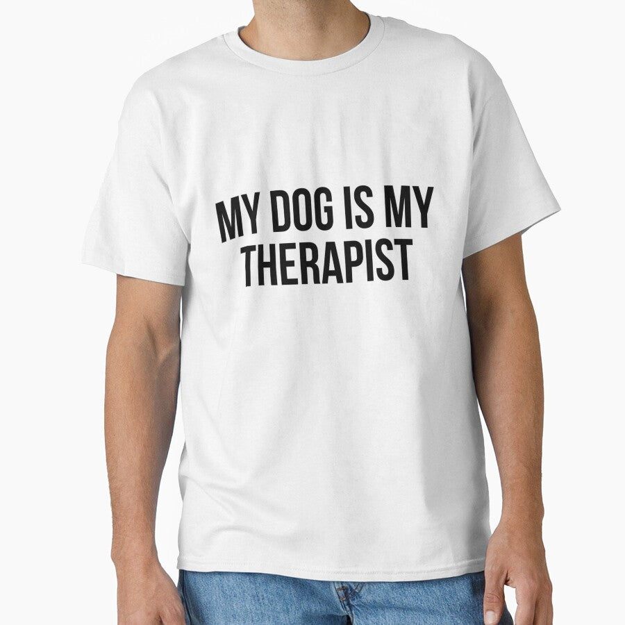 My Dog Is My Therapist Long Sleeve T-Shirt by RKdrawings