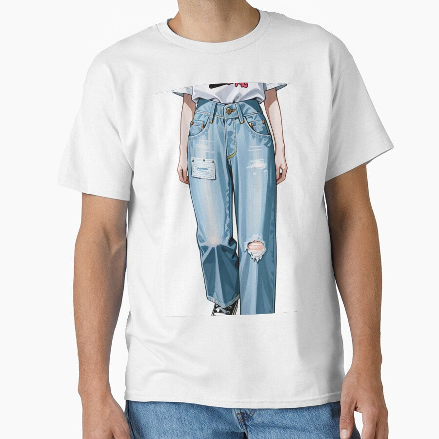 Fashion - Casual outfit white tee distressed jeans by AnimeShin
