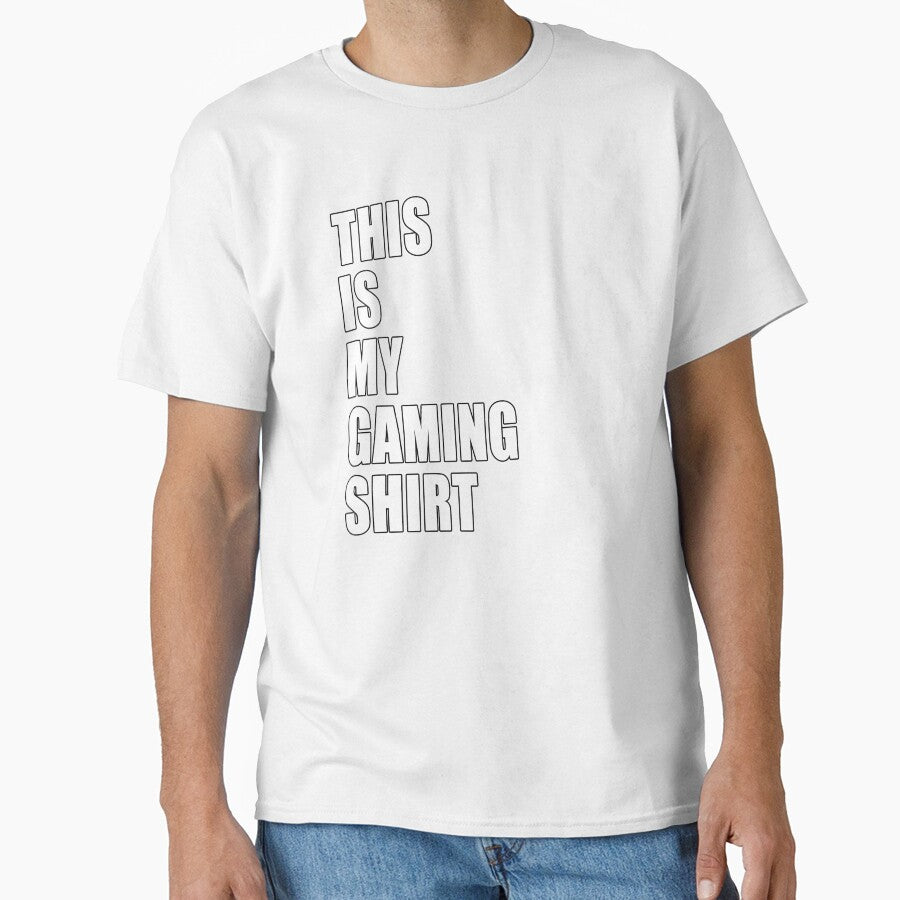 This Is My Gaming Shirt Funny Nerd Gamer Dad Joke Design Whit Text by Jason Gilbert