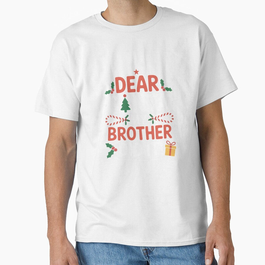 Dear Santa My Brother Did It Funny Christmas Girls Kids Boys Short Sleeve by HaileyRobel